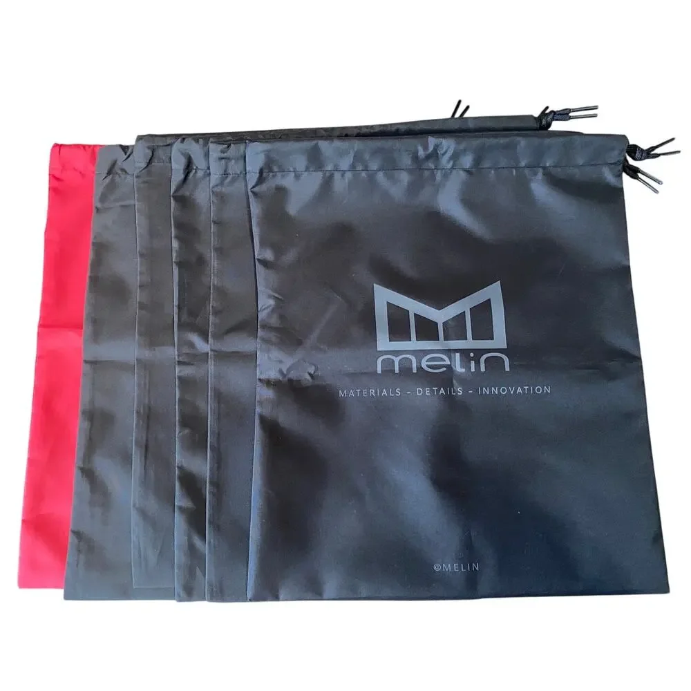 Lot of 6 Melin Hat Dust Bags Drawstring Storage Bags 5 Black 1 Red OEM